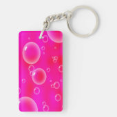 Bubbles op roze achtergrond sleutelhanger (achterkant)