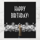 Bubbles op zwart wijn etiket (Enkel label)