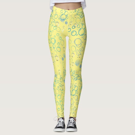 Bubbles patroon 01 Lyellow BG Leggings (Voorkant)