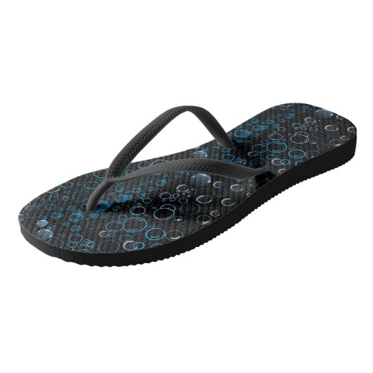 Bubbles patroon 01 zwarte BG Teenslippers (Schuin)