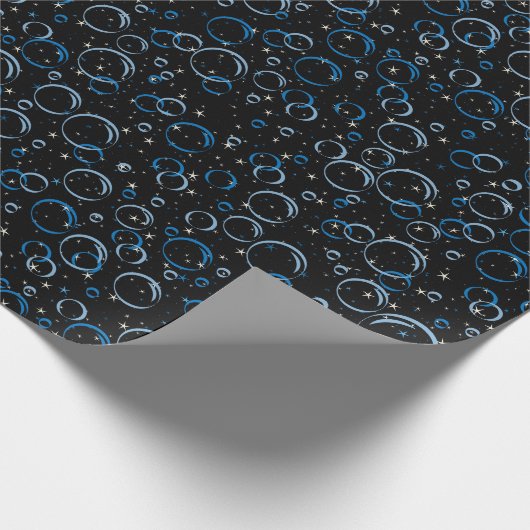 Bubbles Patroon 02.FR.b Black BG Cadeaupapier (Hoek)