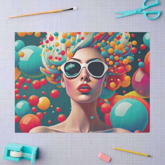 Bubbles Pop Art Decoupage Tissue Papier (Craft)