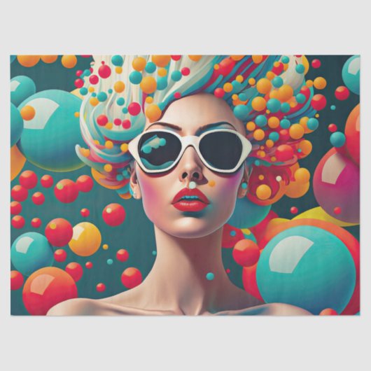 Bubbles Pop Art Decoupage Tissue Papier (Voorkant)