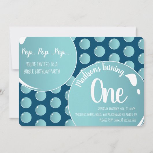 Bubbles Pop Pop Pop Birthday Fun Kaart (Voorkant)