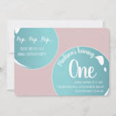 Bubbles Pop Pop Pop Birthday Fun Pink Kaart (Voorkant)