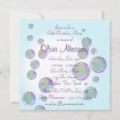 Bubbles Roze Carrousel Pony Meisjes Verjaardagsfee Kaart (Achterkant)