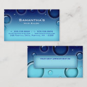 Bubbles Salon Spa Appointcard blauw Afsprakenkaartje (Voorkant / Achterkant)
