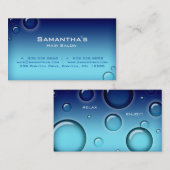 Bubbles Salon Spa Visitekaartje blauw (Voorkant / Achterkant)