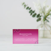 Bubbles Salon Spa Visitekaartje roze (Staand voorkant)