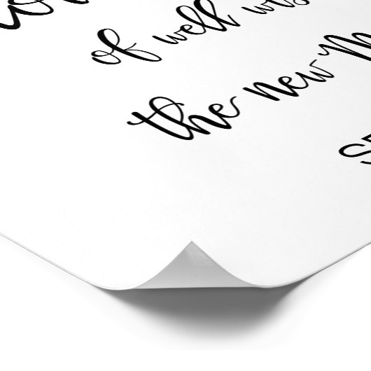 Bubbles Sign | Eenvoudige kalligrafie Poster (Hoek)