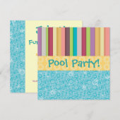 Bubbles & Stripes-uitnodiging Kaart (Voorkant / Achterkant)