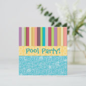 Bubbles & Stripes-uitnodiging Kaart (Staand voorkant)