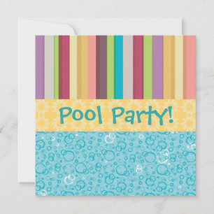 Bubbles & Stripes-uitnodiging Kaart