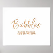 Bubbles sturen 8 x 10 Roos Gold Wedding-signaal af Poster (Voorkant)