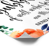 Bubbles sturen kleurrijke Floral 8 x 10 bruiloft Poster (Hoek)