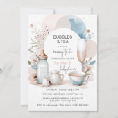 Bubbles & Tea Baby shower Uitnodiging voor mama om (Voorkant)