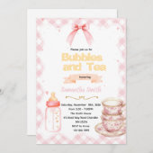 Bubbles & Tea for the Mommy-to-Be invitation Kaart (Voorkant / Achterkant)
