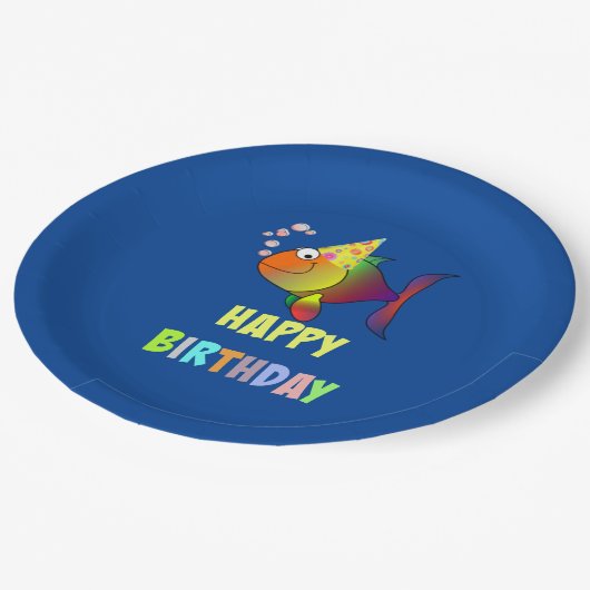 Bubbles the Birthday Fish, Paper Borden Papieren Bordje (Gekanteld)