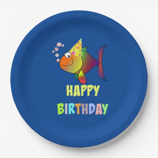Bubbles the Birthday Fish, Paper Borden Papieren Bordje (Voorkant)