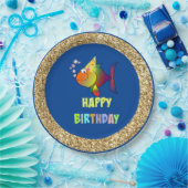 Bubbles the Birthday Fish, Paper Borden Papieren Bordje (Feest)