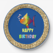 Bubbles the Birthday Fish, Paper Borden Papieren Bordje (Voorkant)