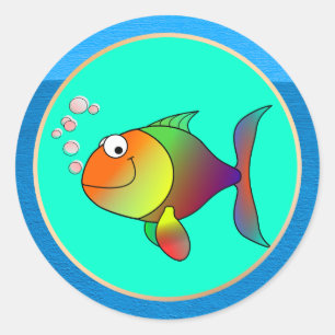 Bubbles the Fish Ronde Sticker