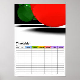 Bubbles / Tijdschema Poster