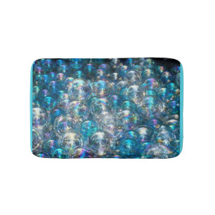 Bubbles Tiny Blue Bubbles Bath Mat Custom Colours