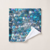 Bubbles Tiny Bubbles Badhanddoek Set Aqua Blue Bad Handdoek (Wasdoekje)