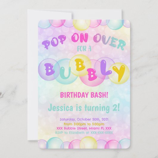 Bubbles uitnodiging (Voorkant)