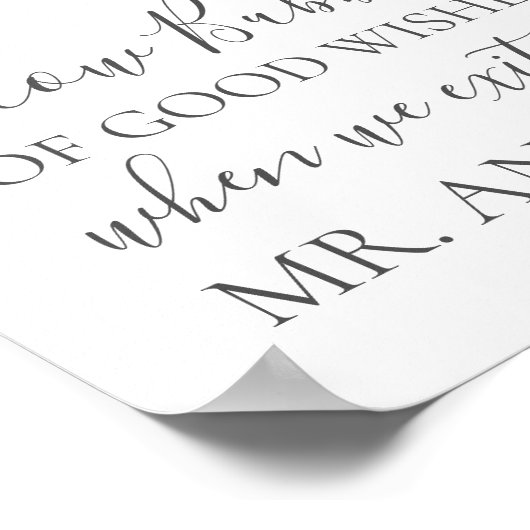 Bubbles van de witte bloem voor goede wensen poster (Hoek)