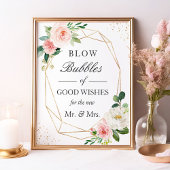 Bubbles van goede wil - Blush Pink Floral Poster