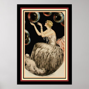 "Bubbles" van Louis Icart 13 x 19 Art Deco-Poster Poster