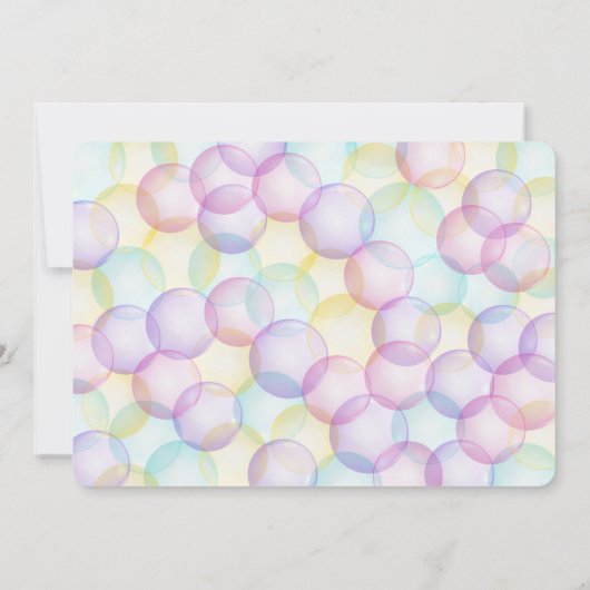 Bubbles Verjaardag Foto uitnodiging (Achterkant)