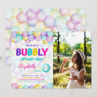 Bubbles Verjaardag Foto uitnodiging