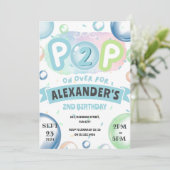 Bubbles Verjaardag Pop Op Over Kinder 1e 2e 3e 4e Kaart (Staand voorkant)