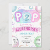 Bubbles Verjaardag Pop Op Over Meisje 1e 2e 3e 4e Kaart (Voorkant)