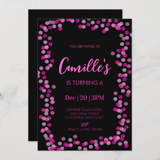 Bubbles Verjaardag Uitnodiging (Voorkant / Achterkant)