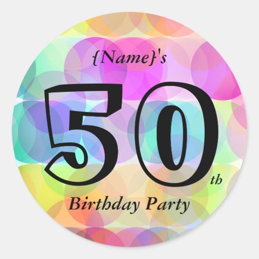 Bubbles - Verjaardagsfeest Ronde Sticker (Voorkant)