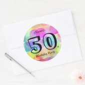 Bubbles - Verjaardagsfeest Ronde Sticker (Envelop)