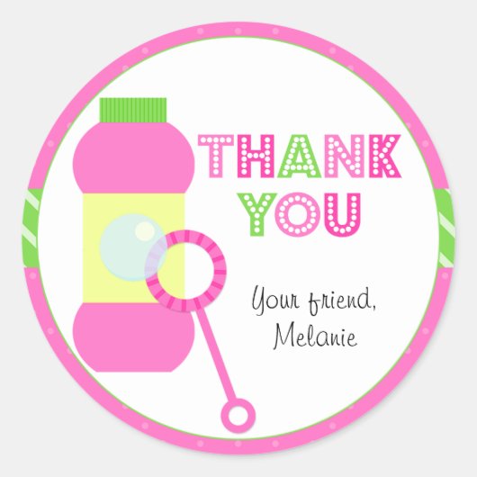 Bubbles Verjaardagsfeestje Sticker (Voorkant)