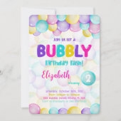 Bubbles verjaardagsuitnodiging kaart (Voorkant)