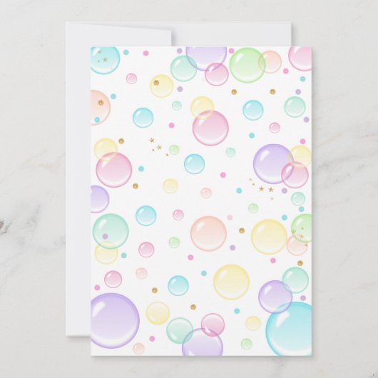 Bubbles Verjaardagsuitnodiging Pop Verjaardag Kaart (Achterkant)
