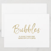 Bubbles voor bruiloft Afmelden | Stijlvol Kaart (Voorkant / Achterkant)