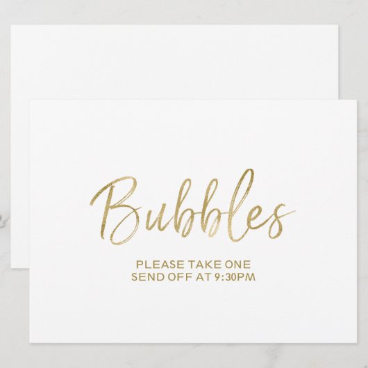 Bubbles voor bruiloft Afmelden | Stijlvol Kaart (Voorkant / Achterkant)