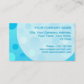 bubbles voor sjablonen van blauwbes met creditcard visitekaartje (Achterkant)