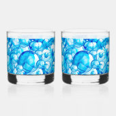 Bubbles Water Thema Set van 2 Drinken Whisky Glas (Achterkant)