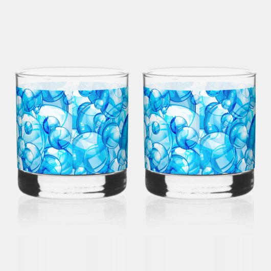 Bubbles Water Thema Set van 2 Drinken Whisky Glas (Rechts)