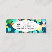 Bubbles Waterverf Spots & Stippen Circles Blauw gr Mini Visitekaartje (Achterkant)