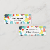 Bubbles Waterverf Spots & Stippen cirkels Mini Visitekaartje (Voorkant / Achterkant)